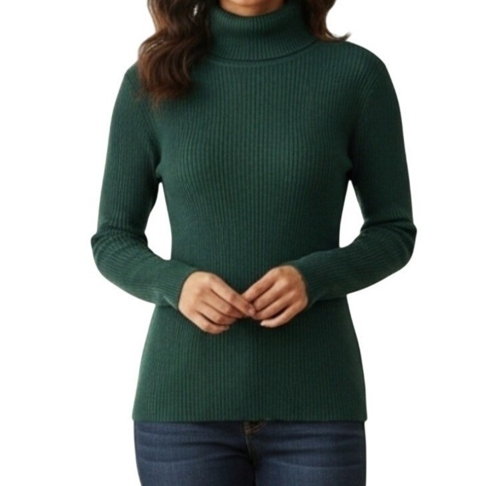 Appleseeds Sweater 100% Cotton Cottagecore Holiday Grandmacore Knit Green PS